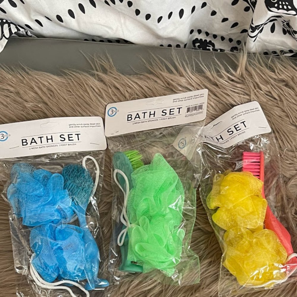 3 Bath Set- Sponges and foot brush